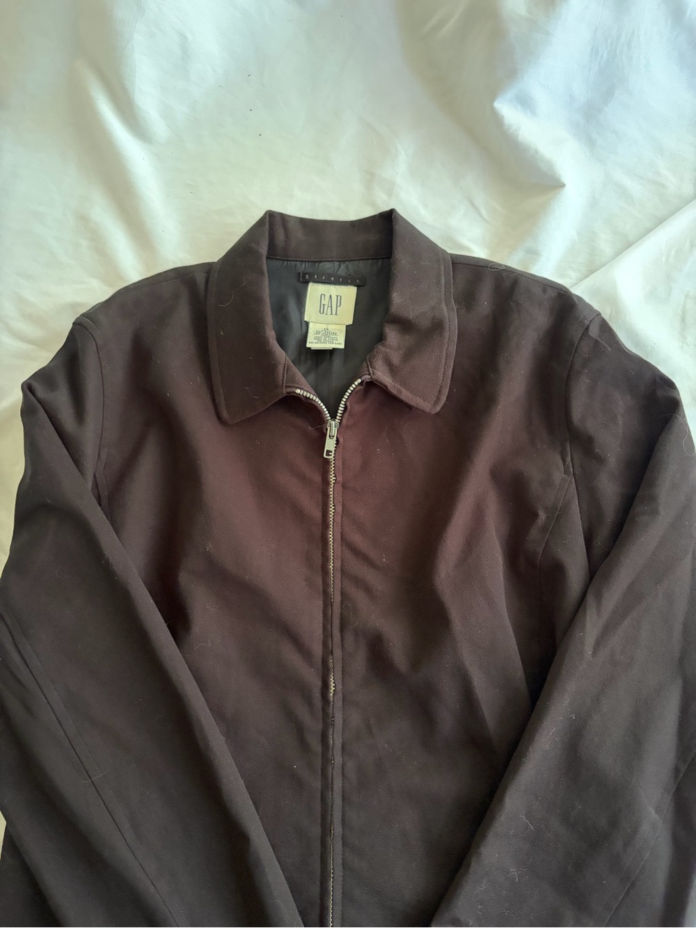 Vintage GAP Women's Black Zip Up Jacket Size 14 Full Metal Zipper